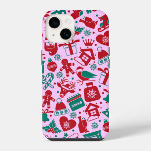 Funda Para iPhone 14 Patrón abstracto de Navidades modernos