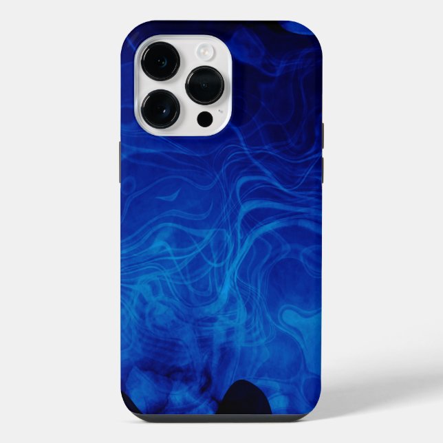 Funda Para iPhone Patrón abstracto dramático azul eléctrico (Reverso )
