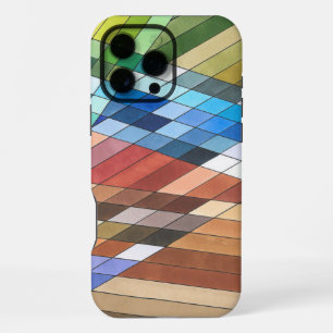 Funda Para iPhone 16 Pro Max Patrón Abstracto Geométrico Pintado a Mano