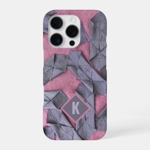 Funda Para iPhone 16 Pro Patrón abstracto morado monograma lavanda malva
