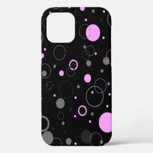 Funda Para iPhone 12 Patrón abstracto sin fisuras gris rosa con círculo