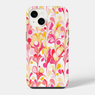Funda Para iPhone 14 Patrón Abstraído con Mármol Rosa