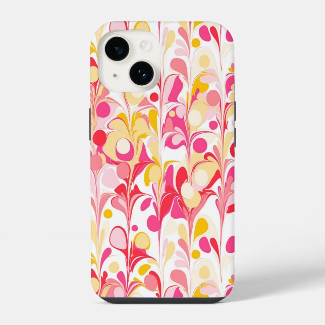 Funda Para iPhone Patrón Abstraído con Mármol Rosa (Reverso )