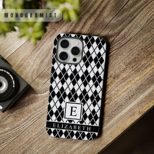 Patrón Argyle en Blanco y Negro Personalizable