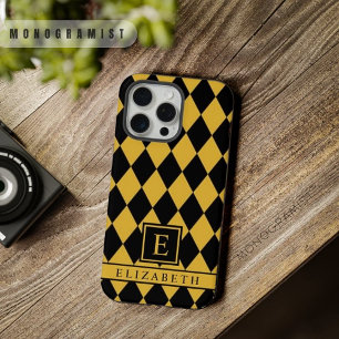 Patrón Argyle Negro Amarillo Claro Personalizable
