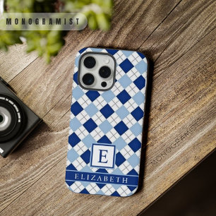 Patrón Argyle Personalizable Azul Marino Blanco Cl