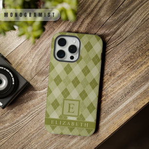 Patrón Argyle verde oliva gris salvia personalizab