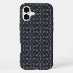 Funda Para iPhone 16 Plus patrón Art Deco con formas geométricas en oro