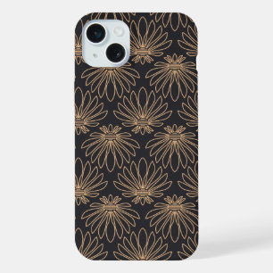 patrón Art Deco con motivos florales dorados