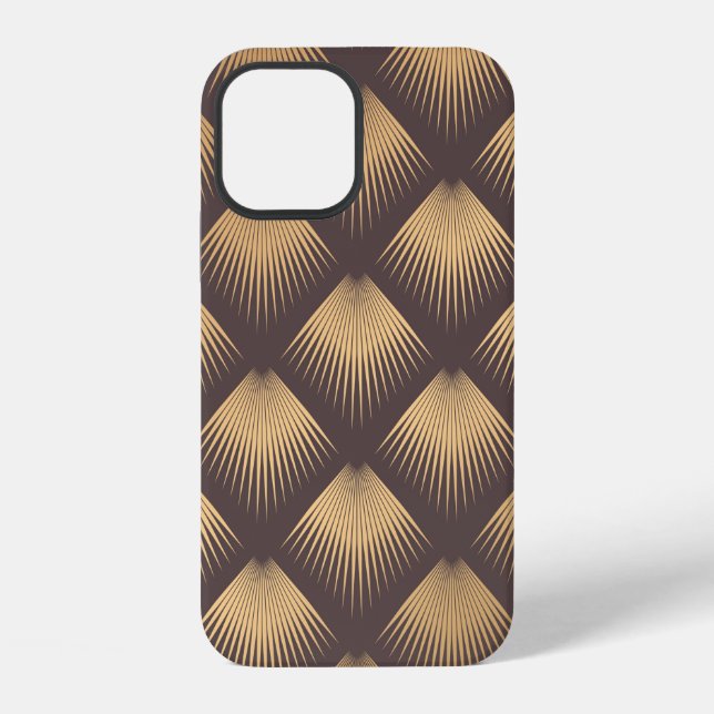 Funda Para iPhone Patrón Art Déco. Fondo dorado sin fisuras. Mini (Reverso )