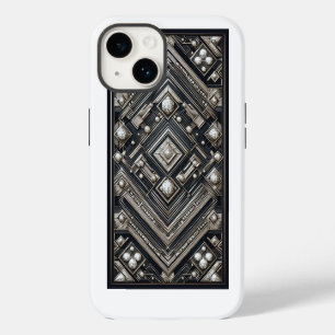 Funda Para iPhone 14 Patrón Art Déco Geométrico de Corte de Diamante de