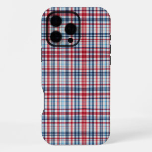 Funda Para iPhone 16 Pro Max Patrón azul blanco rojo oscuro