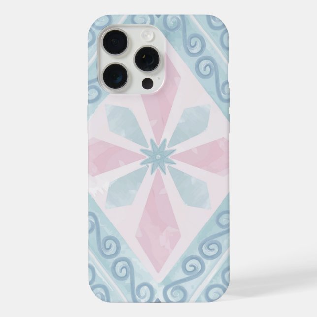 Funda Para iPhone patrón azul en forma de diamante (Reverso )