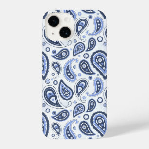 Funda Para iPhone 14 Patrón azul paisley