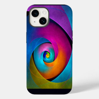 Funda Para iPhone 14 Patrón azul rosado del arte del resumen floral mod