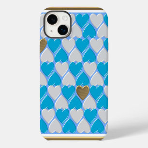 Funda Para iPhone 14 Plus Patrón bávaro azul y blanco.