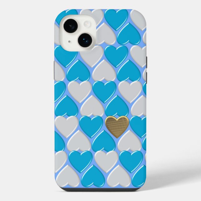 Funda Para iPhone Patrón bávaro azul y blanco. (Reverso)