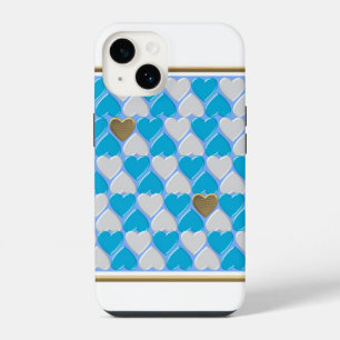 Funda Para iPhone 14 Patrón bávaro azul y blanco.