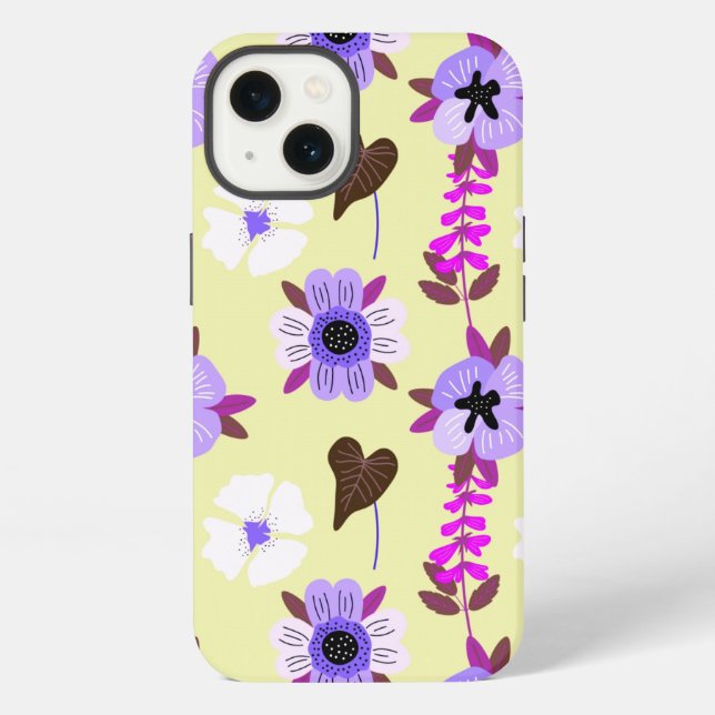 Funda Para iPhone Patrón Blanco Flor (Reverso )