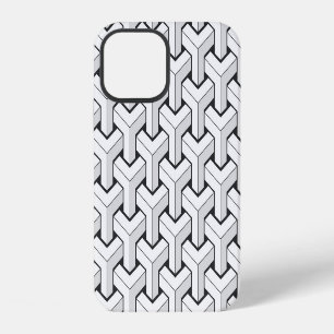 Funda Para iPhone 12 Patrón blanco negro de cubos isométricos