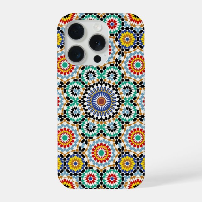 Funda Para iPhone Patrón boho tradicional mosaico marroquí (Reverso )