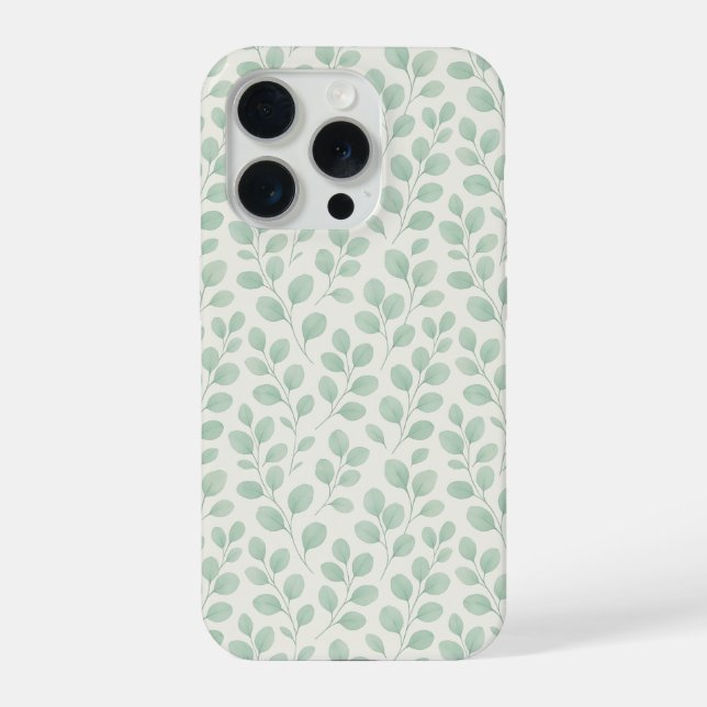 Funda Para iPhone Patrón botánico de eucalipto (Reverso )