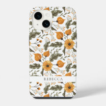 Patrón botánico floral Blanco Dorado Nombre person