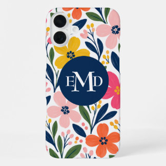 Funda Para iPhone 16 Plus Patrón Botánico Floral Moderno Colorido