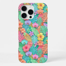 Funda Para iPhone 16 Pro Max Patrón Botánico Floral Tropical Colorido
