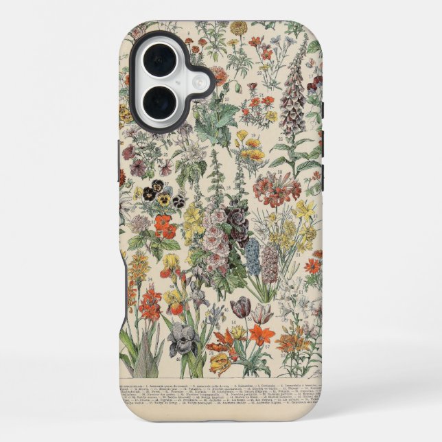 Funda Para iPhone Patrón Botánico Vintage (Reverso )