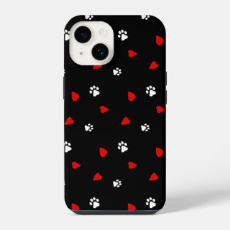 Funda Para iPhone 14 Patrón cardíaco de garras de perro