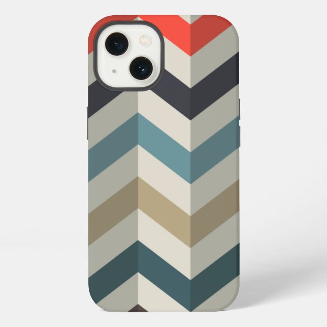 Funda Para iPhone Patrón Chevron Retro (Reverso )