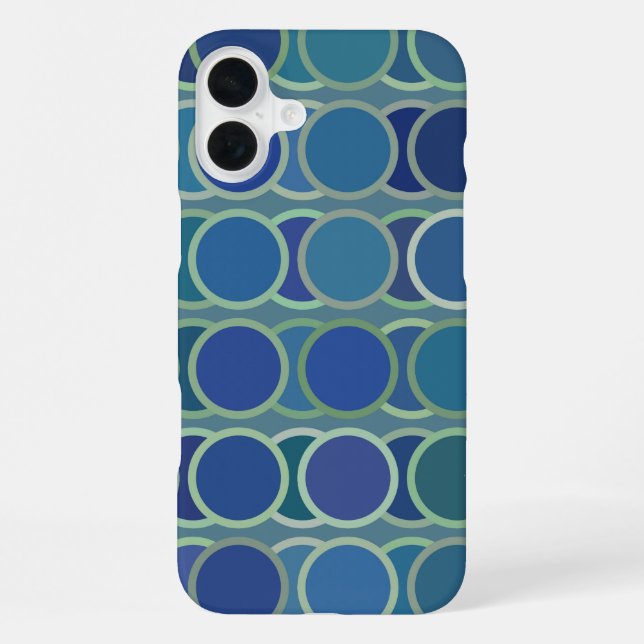 Funda Para iPhone Patrón circular azul (Reverso )