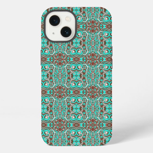 Funda Para iPhone Patrón circular celestial de círculos concéntricos (Reverso )