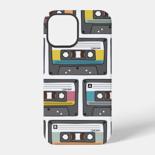 Funda Para iPhone 12 Patrón continuo con cintas de casete retro en gara