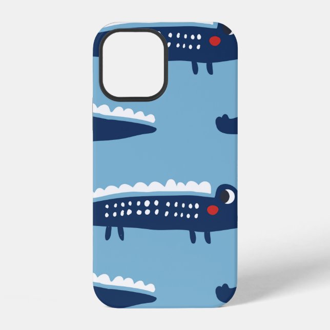 Funda Para iPhone Patrón continuo con cocodrilos (Reverso )