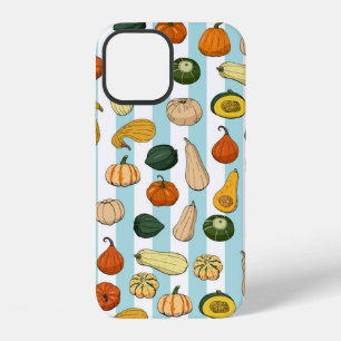 Funda Para iPhone 12 Patrón continuo con diferentes calabazas dibujadas