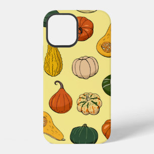 Funda Para iPhone 12 Patrón continuo con diferentes calabazas dibujadas