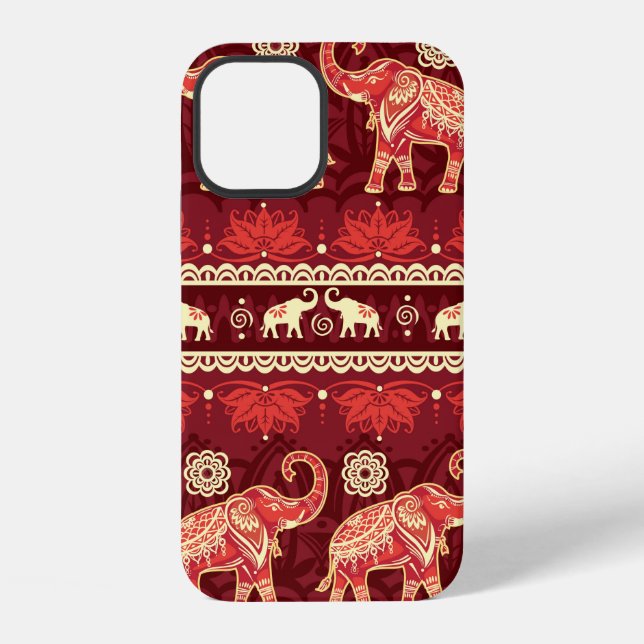 Funda Para iPhone Patrón continuo con elefantes (Reverso )
