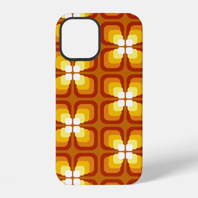 Funda Para iPhone Patrón continuo con elementos florales abstractos  (Reverso )