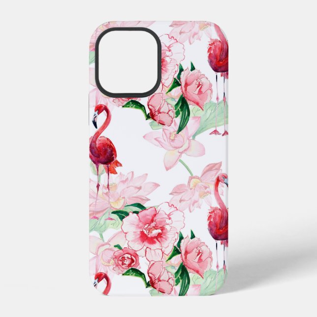 Funda Para iPhone Patrón continuo con flamenco rosa (Reverso )