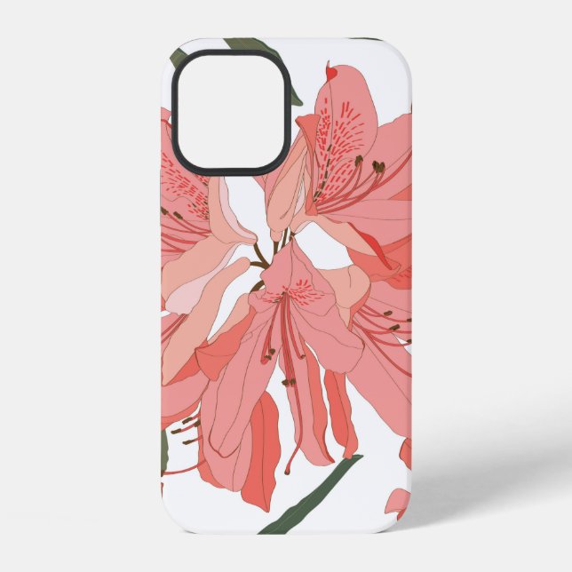 Funda Para iPhone Patrón continuo con flor de adelfa. Comp floral (Reverso )