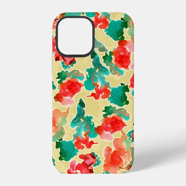 Funda Para iPhone Patrón continuo con flores abstractas dibujadas po (Reverso )