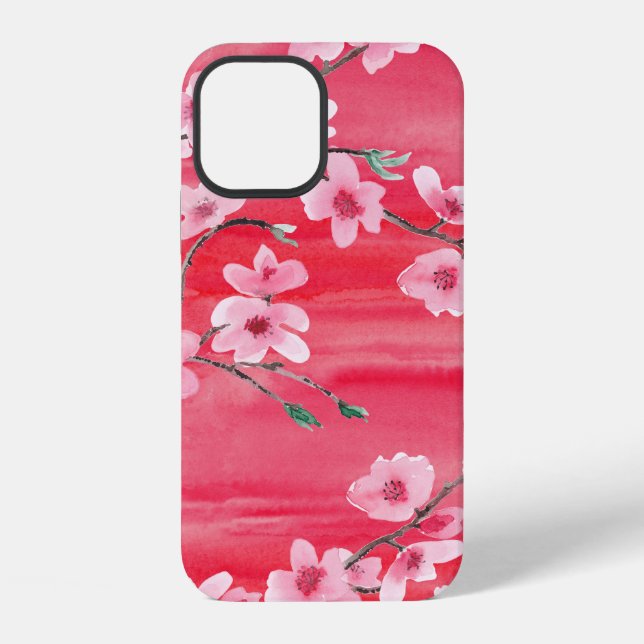 Funda Para iPhone Patrón continuo con flores de cerezo hermosas (Reverso )