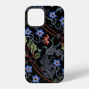 Funda Para iPhone 12 Patrón continuo con flores en estilo art déco. M