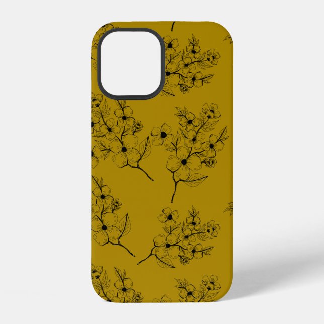 Funda Para iPhone Patrón continuo con flores pequeñas en estilo libe (Reverso )