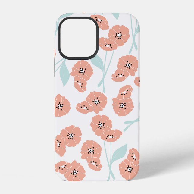 Funda Para iPhone Patrón continuo con flores y elementos florales, (Reverso )