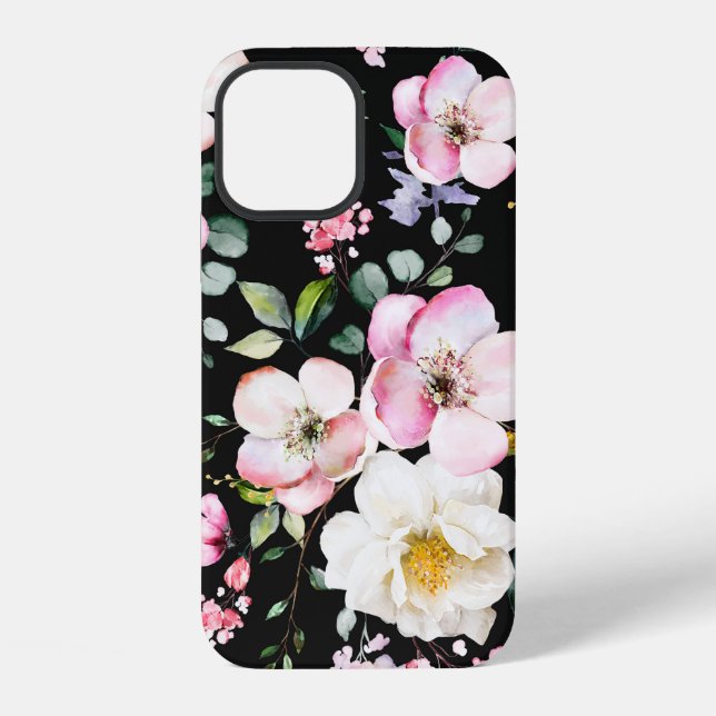 Funda Para iPhone Patrón continuo con flores y hojas de primavera. H (Reverso )