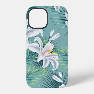 Funda Para iPhone 12 Patrón continuo con hojas tropicales y wh real