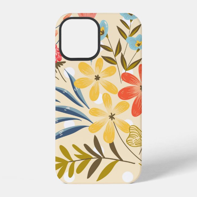 Funda Para iPhone Patrón continuo con las flores abstractas (Reverso )